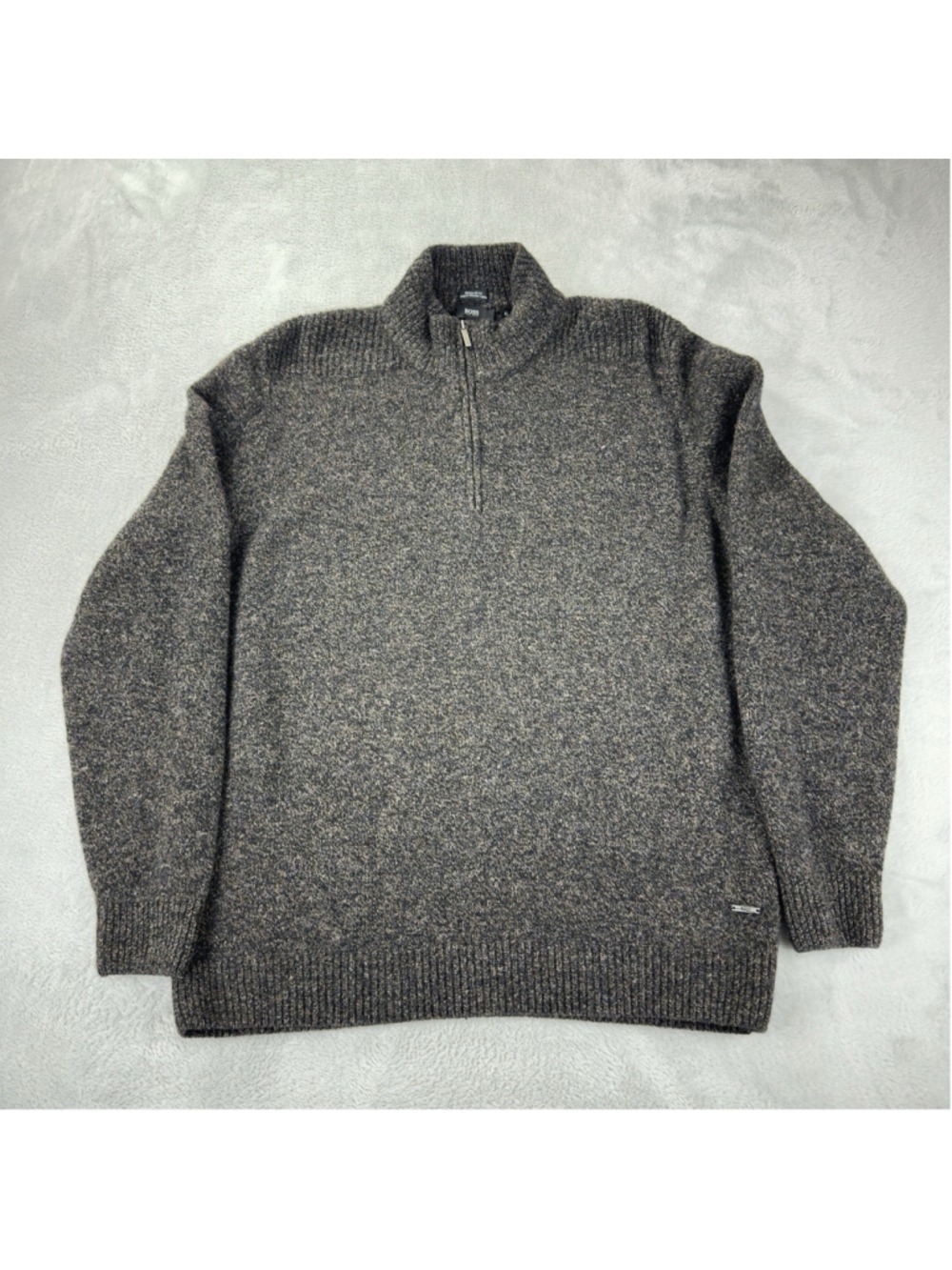Hugo Boss Mens XL Wool Blend Quarter Zip Sweater Turkey